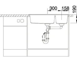 Spüle Blanco METRA 9 860 x 500 mm anthrazit 513273