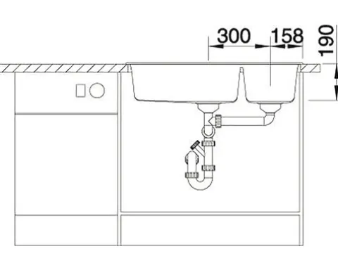 Spüle Blanco METRA 9 860 x 500 mm anthrazit 513273