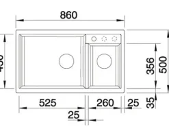 Spüle Blanco METRA 9 860 x 500 mm anthrazit 513273