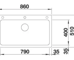 Spüle Blanco NAYA XL 9 860 x 510 mm softweiß 527133