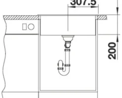 Spüle Blanco NAYA 6 615 x 510 mm softweiß 527128