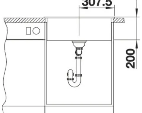 Spüle Blanco NAYA 6 615 x 510 mm softweiß 527128