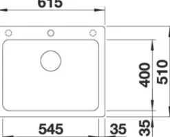 Spüle Blanco NAYA 6 615 x 510 mm softweiß 527128