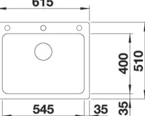 Spüle Blanco NAYA 6 615 x 510 mm softweiß 527128