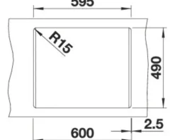 Spüle Blanco NAYA 6 615 x 510 mm softweiß 527128