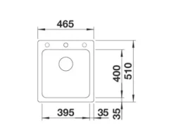 Spüle Blanco NAYA 45 465 x 510 mm vulkangrau 527309