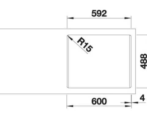 Spüle Blanco PALONA 6 615 x 510 mm kristallweiß glänzend 524731