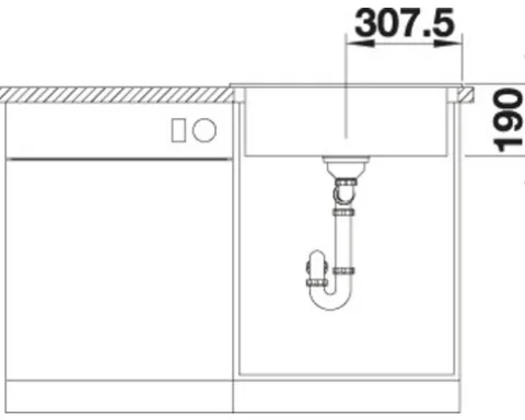 Spüle Blanco PALONA 6 615 x 510 mm kristallweiß glänzend 524731