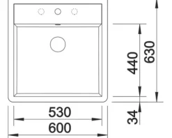 Spüle Blanco PANOR 60 598 x 630 mm kristallweiß glänzend 514486