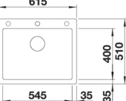 Spüle Blanco PLEON 6 615 x 510 mm softweiß 527136
