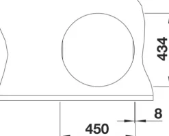 Spüle Blanco RONDOSOL-IF 448 x 448 mm edelstahl bürstfinish 514647