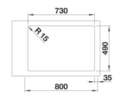 Spüle Blanco SOLIS 700-IF/A 74 x 50 cm edelstahl 526127