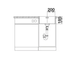 Spüle Blanco SOLIS 400-IF/A 440 x 500 mm edelstahl bürstfinish 526119