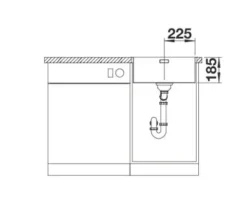 Spüle Blanco SOLIS 450-IF 440 x 490 mm edelstahl bürstfinish 526121