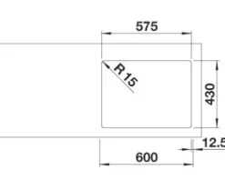 Spüle Blanco SOLIS 340/180-IF 440 x 585 mm edelstahl bürstfinish 526131