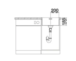 Spüle Blanco SOLIS 400-IF 440 x 440 mm edelstahl bürstfinish 526118