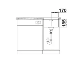 Spüle Blanco SOLIS 340-U 380 x 440 mm edelstahl bürstfinish 526115