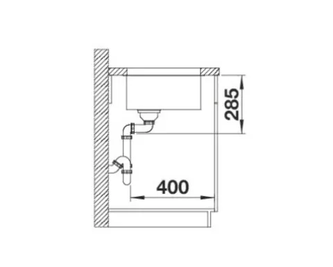 Spüle Blanco SOLIS 400-U 440 x 440 mm edelstahl bürstfinish 526117