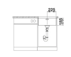 Spüle Blanco SOLIS 450-U 490 x 440 mm edelstahl bürstfinish 526120