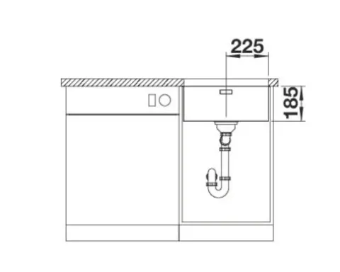 Spüle Blanco SOLIS 450-U 490 x 440 mm edelstahl bürstfinish 526120