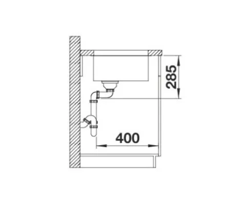 Spüle Blanco SOLIS 450-U 490 x 440 mm edelstahl bürstfinish 526120