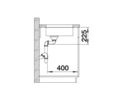 Spüle Blanco SOLIS 180-U 220 x 440 mm edelstahl bürstfinish 526113