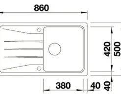 Spüle Blanco SONA 5 S 860 x 500 mm anthrazit 519671