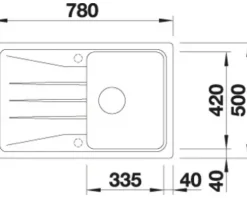 Spüle Blanco SONA 45 S 780 x 500 mm anthrazit 519662