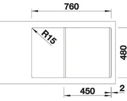 Spüle Blanco SONA 45 S 780 x 500 mm cafe 519670