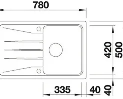 Spüle Blanco SONA 45 S 780 x 500 mm cafe 519670