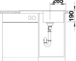Spüle Blanco SONA 45 S 780 x 500 mm felsgrau 519663