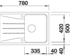 Spüle Blanco SONA 45 S 780 x 500 mm softweiß 527149