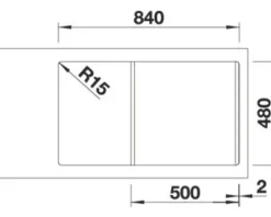 Spüle Blanco SONA 5 S 860 x 500 mm softweiß 527151