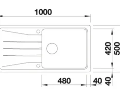 Spüle Blanco SONA XL 6 S 1000 x 500 mm felsgrau 519690
