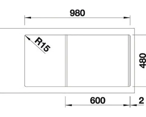 Spüle Blanco SONA XL 6 S 1000 x 500 mm tartufo 519696