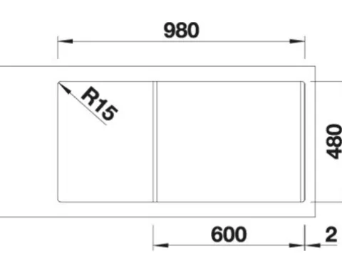 Spüle Blanco SONA XL 6 S 1000 x 500 mm tartufo 519696