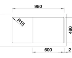 Spüle Blanco SONA XL 6 S 1000 x 500 mm vulkangrau 527341