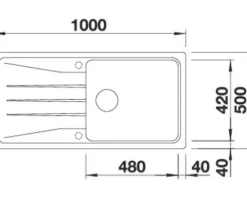 Spüle Blanco SONA XL 6 S 1000 x 500 mm vulkangrau 527341