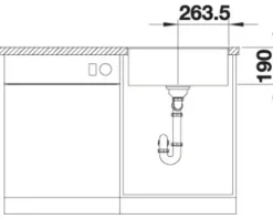 Spüle Blanco SUBLINE 500-F 527 x 427 mm anthrazit 523532