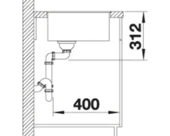 Spüle Blanco SUBLINE 500-F 527 x 427 mm anthrazit 523532