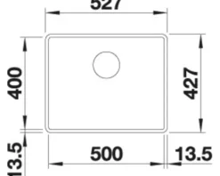 Spüle Blanco SUBLINE 500-F 527 x 427 mm anthrazit 523532
