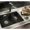 Spüle Blanco SUBLINE 340/160-F 552 x 427 mm schwarz 525984 2 Spülbecken Becken links Flächenbündig Ohne Tropffläche