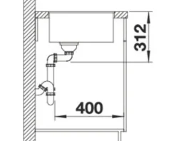 Spüle Blanco SUBLINE 500-F 527 x 427 mm softweiß 527169