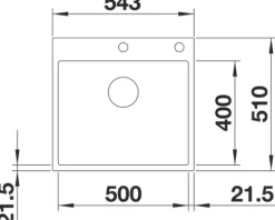Spüle Blanco SUBLINE 500-IF/A 543 x 510 mm anthrazit 524111