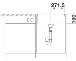 Spüle Blanco SUBLINE 500-IF/A 543 x 510 mm weiß 524112