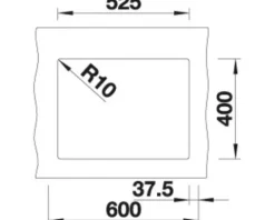 Spüle Blanco SUBLINE 340/160-U 555 x 460 mm anthrazit 523548 1 Spülbecken Ohne Tropffläche Mit Restebecken Becken links