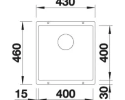 Spüle Blanco SUBLINE 400-U 430 x 460 mm anthrazit 523422