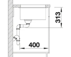 Spüle Blanco SUBLINE 400-U 430 x 460 mm anthrazit 523422