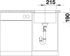 Spüle Blanco SUBLINE 400-U 430 x 460 mm anthrazit 523422