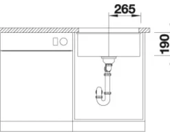 Spüle Blanco SUBLINE 500-U 530 x 460 mm anthrazit 523432